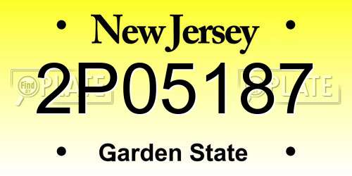 2P05187 New Jersey License Plate