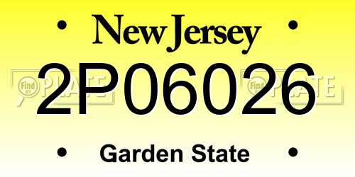 2P06026 New Jersey License Plate