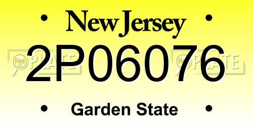 2P06076 New Jersey License Plate