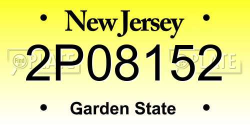 2P08152 New Jersey License Plate