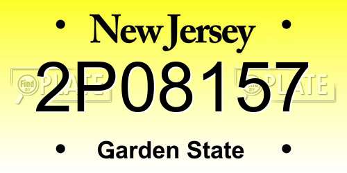 2P08157 New Jersey License Plate