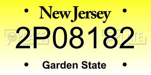 2P08182 New Jersey License Plate