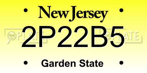 2P22B5 New Jersey License Plate