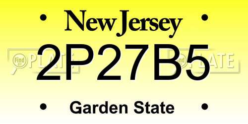 2P27B5 New Jersey License Plate