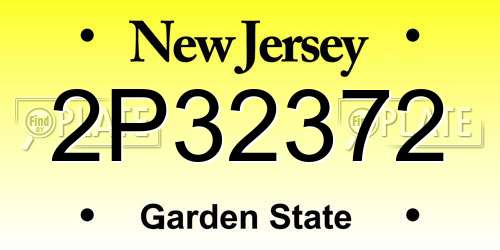 2P32372 New Jersey License Plate