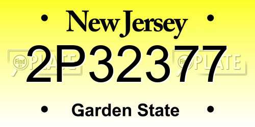 2P32377 New Jersey License Plate