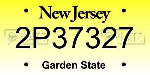 2P37327 New Jersey License Plate