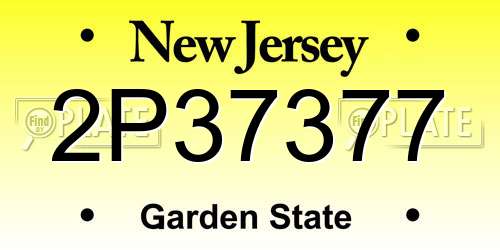 2P37377 New Jersey License Plate