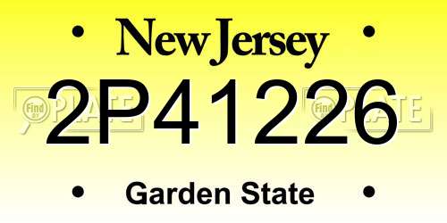 2P41226 New Jersey License Plate