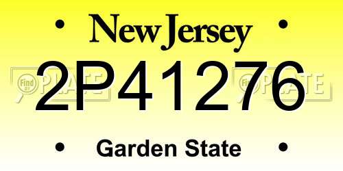 2P41276 New Jersey License Plate