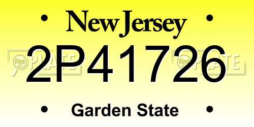 2P41726 New Jersey License Plate