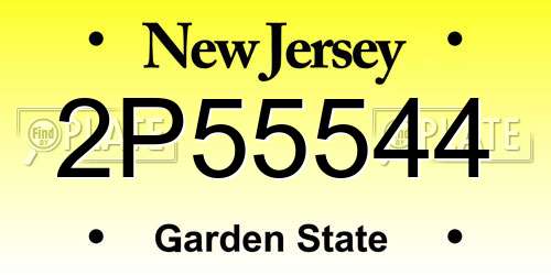 2P55544 New Jersey License Plate
