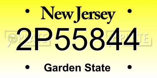 2P55844 New Jersey License Plate