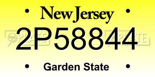 2P58844 New Jersey License Plate