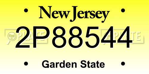 2P88544 New Jersey License Plate