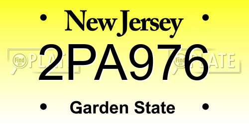 2PA976 New Jersey License Plate