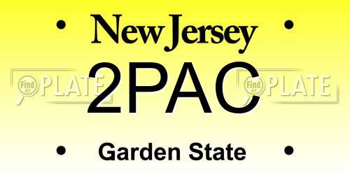 2PAC New Jersey License Plate