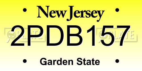2PDB157 New Jersey License Plate