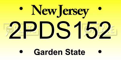 2PDS152 New Jersey License Plate