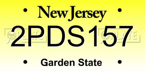 2PDS157 New Jersey License Plate