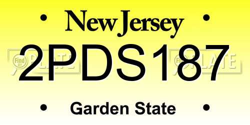 2PDS187 New Jersey License Plate