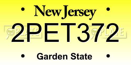 2PET372 New Jersey License Plate