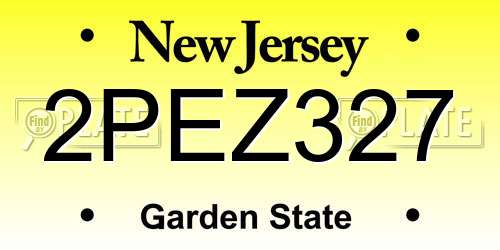 2PEZ327 New Jersey License Plate