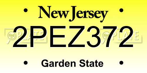 2PEZ372 New Jersey License Plate