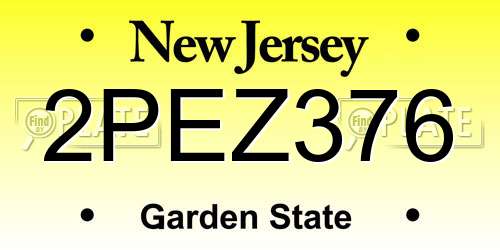 2PEZ376 New Jersey License Plate