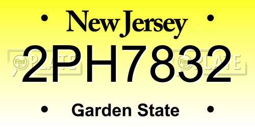 2PH7832 New Jersey License Plate