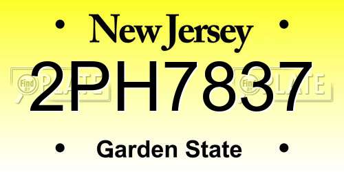 2PH7837 New Jersey License Plate