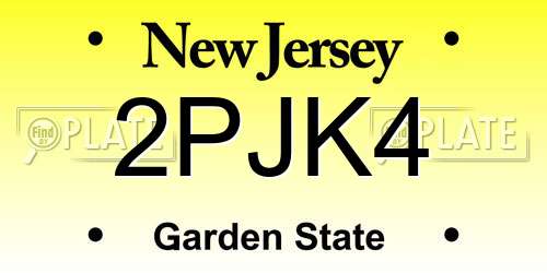 2PJK4 New Jersey License Plate