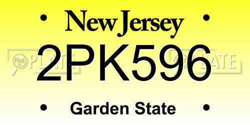 2PK596 New Jersey License Plate
