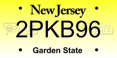2PKB96 New Jersey License Plate