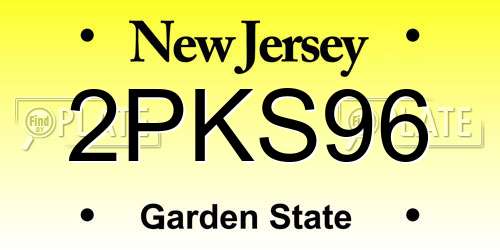 2PKS96 New Jersey License Plate