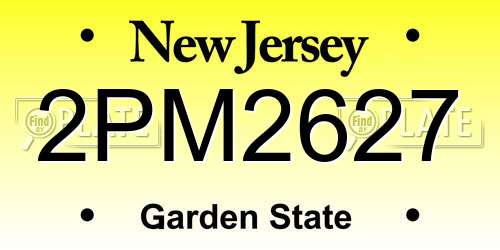 2PM2627 New Jersey License Plate
