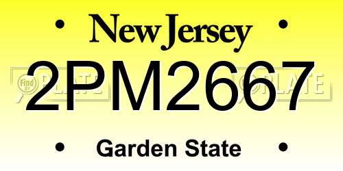 2PM2667 New Jersey License Plate