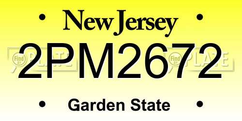 2PM2672 New Jersey License Plate