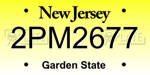 2PM2677 New Jersey License Plate