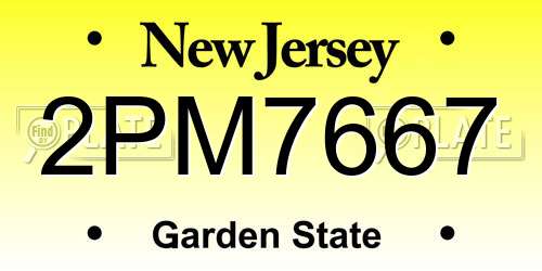 2PM7667 New Jersey License Plate