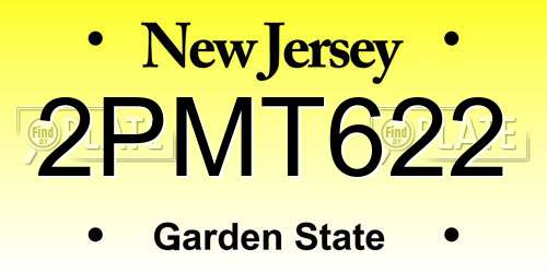2PMT622 New Jersey License Plate