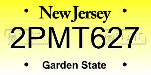 2PMT627 New Jersey License Plate