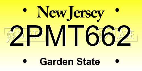 2PMT662 New Jersey License Plate