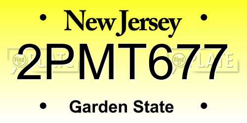 2PMT677 New Jersey License Plate