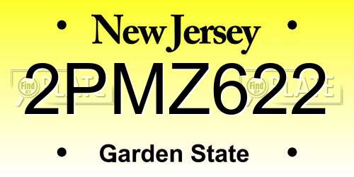 2PMZ622 New Jersey License Plate