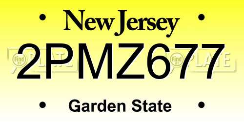 2PMZ677 New Jersey License Plate