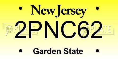 2PNC62 New Jersey License Plate
