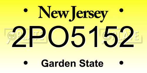 2PO5152 New Jersey License Plate