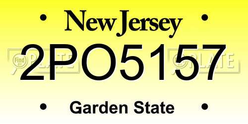 2PO5157 New Jersey License Plate