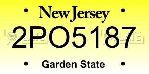 2PO5187 New Jersey License Plate